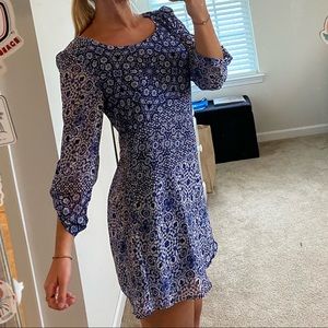 Navy Patterned Dress